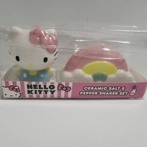 Hello Kitty Pink and White Salt & Pepper Shaker Set